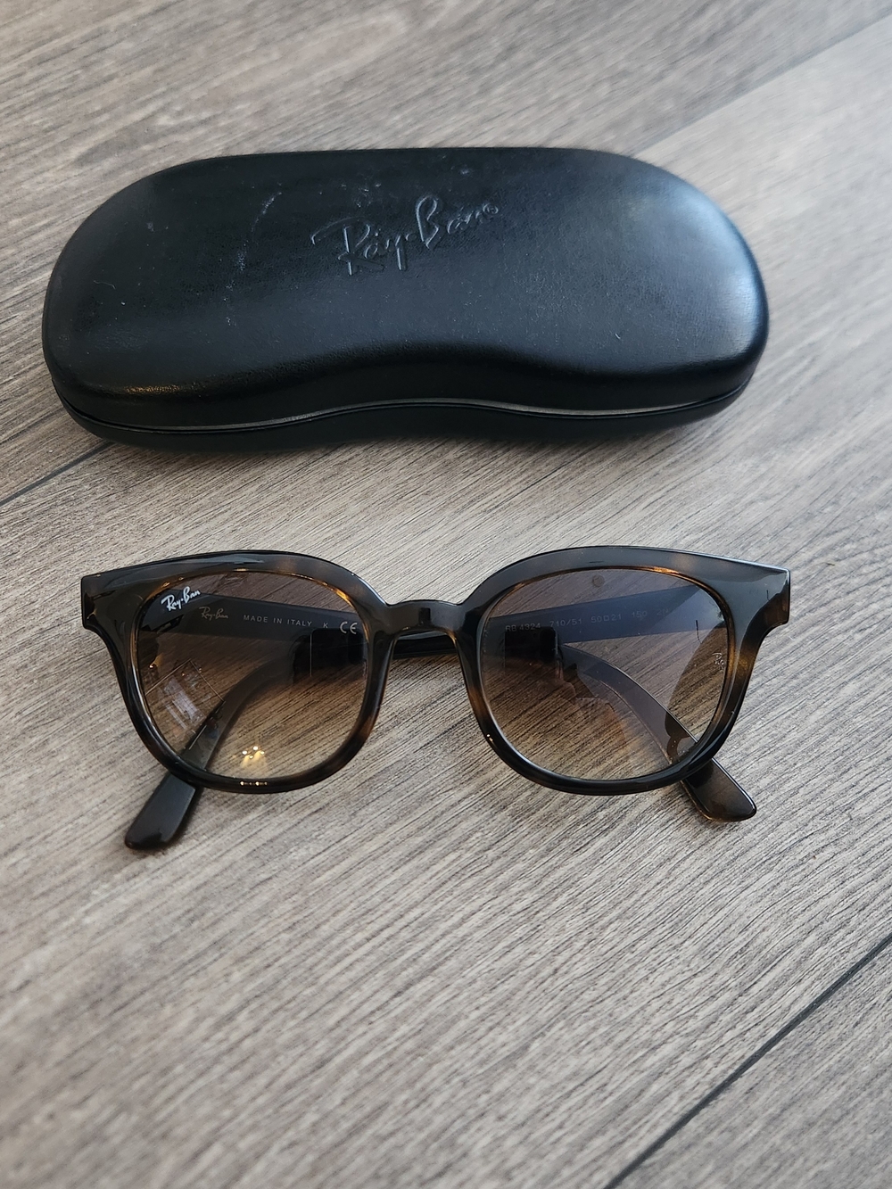 Ray-Ban Tortoiseshell Frame Sunglasses with Brown Gradient Lenses